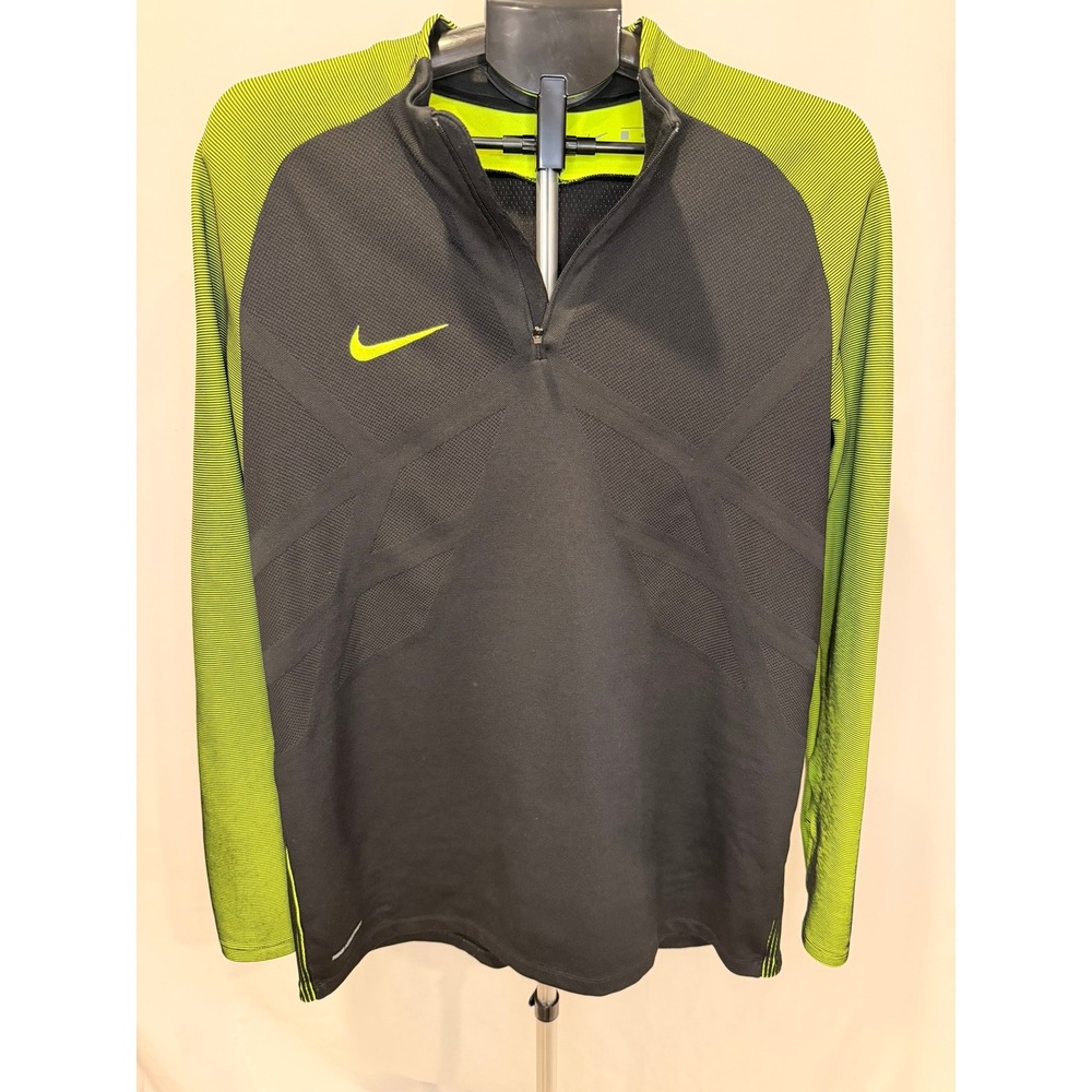 Nike Aeroswift 1/4 Zip Strike Drill Top Black Neon Yellow Men's XL